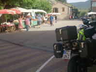 provencialischer Markt mit Obst, Lavendel und Ziegenkäse