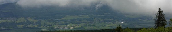 Blick bom Grand Colombier auf das Rhonetal unterhalb des Genfer Sees